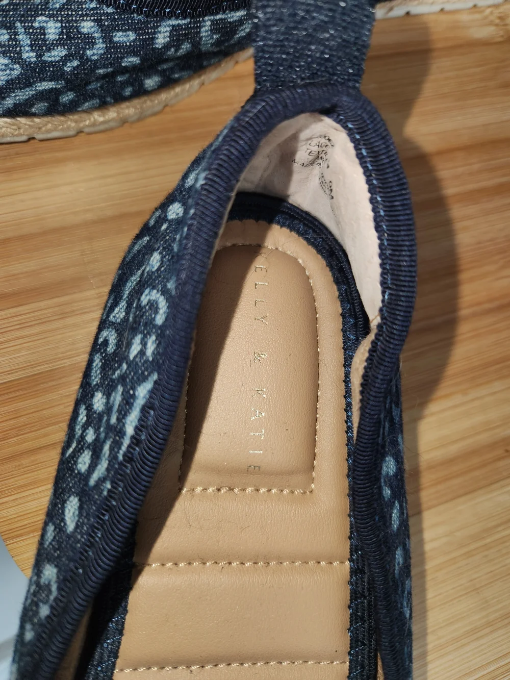 Kelly & Katie Navy and Light Blue Patterned Espadrille Flats - Size 9